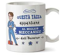 Mugffins Meccanica Tazze Originali di caffè e Colazione da Regalare Lavoratori e Professionisti - Questa Tazza appartiene al miglior Meccanico dell'universo - Ceramica 350 ml