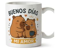 Mugffins regalo romantico Mug Buenos días mi amor in italiano | tazza anniversario matrimonio, capibara, san valentino, moglie, marito | capylove v2