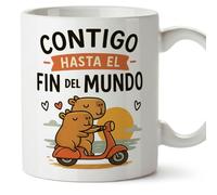 Mugffins regalo romantico Mug Contigo hasta el fin del mundo in italiano | tazza anniversario matrimonio, capibara, san valentino, moglie, marito | capylove v1