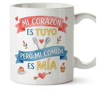 Mugffins regalo romantico tazza con frase Mi corazón es tuyo pero mi comida es mía in Spagnolo | anniversario matrimonio, san valentino,marito e moglie | enamorados v1
