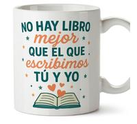 Mugffins regalo romantico tazza con frase No hay libro mejor que el que escribimos tú y yo in Spagnolo | anniversario matrimonio, san valentino,marito e moglie | pareja-2 v1