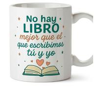 Mugffins regalo romantico tazza con frase No hay libro mejor que el que escribimos tú y yo in Spagnolo | anniversario matrimonio, san valentino,marito e moglie | pareja-2 v3