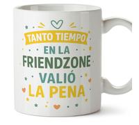 Mugffins regalo romantico tazza Tanto tiempo en la friendzone valió la pena in Spagnolo per anniversario matrimonio, tazza divertente san valentino | tazze per fidanzati, amore | pareja-2 v1