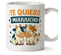 Mugffins regalo romantico tazza Te quiero muuuucho in Spagnolo per anniversario matrimonio, tazza divertente san valentino| tazze per fidanzati, amore | Pareja v1
