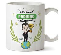 MUGFFINS (Tassa in Italiano Sponsor Tazze da caffè Originali e Colazione da regalare ai padrini e alle madrine - Miglior Padrino del Mondo - Ceramica 350 ML
