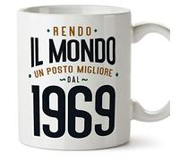 Mugffins Tazza 1969 Compleanno - In italiano - Rendo il Mondo un Posto Migliore - 350 ml - Regalo Originale e Divertente