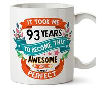 Mugffins Tazza 93 Compleanno- In inglese - It took me 93 years to become perfect - 350 ml - Regalo Originale e Divertente