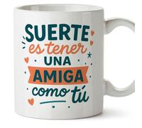 Mugffins tazza amica con frase Suerte es tener una amiga como tú in Spagnolo 330 ml 11 oz | Idea regalo amicizia | BFF v2