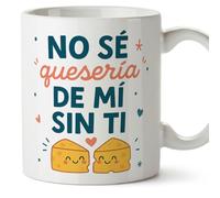 Mugffins Tazza amicizia divertente con frase No sé quesería de mí sin ti in Spagnolo | idea regalo colazione caffè 330 Ml 11 oz | Pareja v1