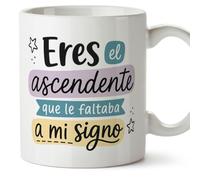 Mugffins tazza divertente per amiche e amici Amistad v2 | Ceramica 330 ml; «Eres el ascendente que le faltaba a mi signo» in Spagnolo