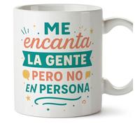 Mugffins tazza divertente | regalo originale con frase Me encanta la gente pero no en persona in Spagnolo | umoristica, simpatica | Graciosas v1
