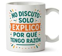 Mugffins tazza divertente | regalo originale | No discuto, solo explico por qué tengo razón in Spagnolo | Graciosas v1