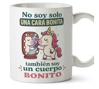 Mugffins tazza divertente regalo originale | No soy solo una cara bonita, también soy un cuerpo bonito en Spagnolo | fitness gym 330 Ml 11 oz | graciosas ego v1
