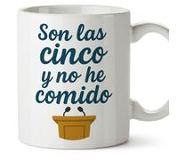 Mugffins tazza divertente | Son las cinco y no he comido en Spagnolo | regalo originale politica | 330 Ml 11 oz | ceramica | politica v4
