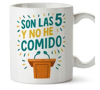 Mugffins tazza divertente | Son las cinco y no he comido en Spagnolo | regalo originale politica | 330 Ml 11 oz | ceramica | politica v3