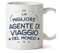 Mugffins Tazza in ceramica per AGENTE DI VIAGGIO donna 11 oz / 350 ml - In italiano - Miglior del Mondo - Idea regalo per compleanno, anniversario, natale, laurea