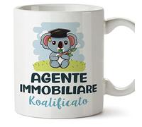 Mugffins Tazza in ceramica per AGENTE IMMOBILIARE uomo 11 oz / 350 ml - In italiano - Koalificato/Koalificata - Idea regalo per compleanno, anniversario, natale, laurea