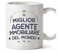Mugffins Tazza in ceramica per AGENTE IMMOBILIARE uomo 11 oz / 350 ml - In italiano - Miglior del Mondo - Idea regalo per compleanno, anniversario, natale, laurea