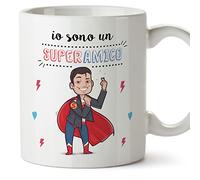 Mugffins Tazza in ceramica per AMICO 11 oz / 350 ml - In italiano - Super Famiglia - Idea regalo per compleanno, anniversario, natale