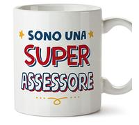 Mugffins Tazza in ceramica per ASSESSORE donna 11 oz / 350 ml - In italiano - Sono Super - Idea regalo per compleanno, anniversario, natale, laurea