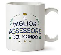 Mugffins Tazza in ceramica per ASSESSORE uomo 11 oz / 350 ml - In italiano - Miglior del Mondo - Idea regalo per compleanno, anniversario, natale, laurea