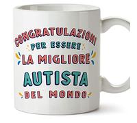 Mugffins Tazza in ceramica per AUTISTA donna 11 oz / 350 ml - In italiano - Congratulazioni per essere il miglior - Idea regalo per compleanno, anniversario, natale, laurea
