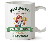 Mugffins Tazza in ceramica per BANCHIERE donna 11 oz / 350 ml - In italiano - Miglior Universo Trofeo - Idea regalo per compleanno, anniversario, natale, laurea
