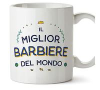 Mugffins Tazza in ceramica per BARBIERE uomo 11 oz / 350 ml - In italiano - Miglior del Mondo - Idea regalo per compleanno, anniversario, natale, laurea