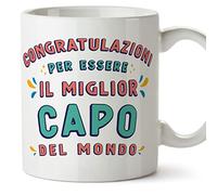 Mugffins Tazza in ceramica per CAPO uomo 11 oz / 350 ml - In italiano - Congratulazioni per essere il miglior - Idea regalo per compleanno, anniversario, natale, laurea