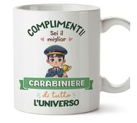 Mugffins Tazza in ceramica per CARABINIERE uomo 11 oz / 350 ml - In italiano - Miglior Universo Trofeo - Idea regalo per compleanno, anniversario, natale, laurea
