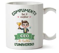 Mugffins Tazza in ceramica per CEO uomo 11 oz / 350 ml - In italiano - Miglior Universo Trofeo - Idea regalo per compleanno, anniversario, natale, laurea