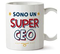 Mugffins Tazza in ceramica per CEO uomo 11 oz / 350 ml - In italiano - Sono Super - Idea regalo per compleanno, anniversario, natale, laurea