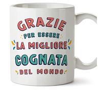 Mugffins Tazza in ceramica per COGNATA 11 oz / 350 ml - In italiano - Grazie per essere il miglior - Idea regalo per compleanno, anniversario, natale
