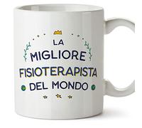 Mugffins Tazza in ceramica per FISIOTERAPISTA donna 11 oz / 350 ml - In italiano - Miglior del Mondo - Idea regalo per compleanno, anniversario, natale, laurea