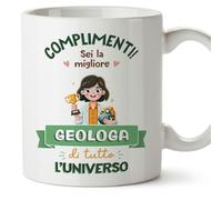 Mugffins Tazza in ceramica per GEOLOGA donna 11 oz / 350 ml - In italiano - Miglior Universo Trofeo - Idea regalo per compleanno, anniversario, natale, laurea