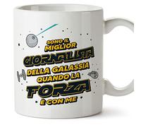 Mugffins Tazza in ceramica per GIORNALISTA uomo 11 oz / 350 ml - In italiano - Miglior Della Galassia Quando Forza - Idea regalo per compleanno, anniversario, natale, laurea