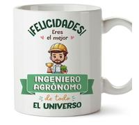 Mugffins Tazza in ceramica per INGEGNERE AGRICOLO uomo 11 oz / 350 ml - In spagnolo - Mejor Universo Trofeo - Idea regalo per compleanno, anniversario, natale, laurea