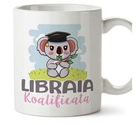 Mugffins Tazza in ceramica per LIBRAIA donna 11 oz / 350 ml - In italiano - Koalificato/Koalificata - Idea regalo per compleanno, anniversario, natale, laurea