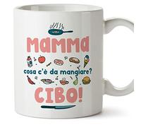 Mugffins Tazza in ceramica per MAMMA/MADRE 11 oz / 350 ml - In italiano - Cosa c'è da mangiare? - Idea regalo per Festa della MAMMA compleanno, anniversario, natale