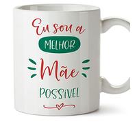 Mugffins Tazza in ceramica per MAMMA/MADRE 350 ml - In portoghese - Eu sou a melhor familia - Idea regalo per Festa della MAMMA compleanno, anniversario, natale