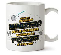 Mugffins Tazza in ceramica per MINISTRO uomo 11 oz / 350 ml - In italiano - Miglior Della Galassia Quando Forza - Idea regalo per compleanno, anniversario, natale, laurea