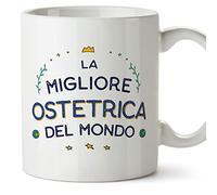 Mugffins Tazza in ceramica per OSTETRICA donna 11 oz / 350 ml - In italiano - Miglior del Mondo - Idea regalo per compleanno, anniversario, natale, laurea