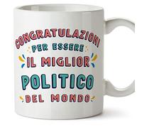 Mugffins Tazza in ceramica per POLITICO uomo 11 oz / 350 ml - In italiano - Congratulazioni per essere il miglior - Idea regalo per compleanno, anniversario, natale, laurea
