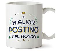 Mugffins Tazza in ceramica per POSTINO uomo 11 oz / 350 ml - In italiano - Miglior del Mondo - Idea regalo per compleanno, anniversario, natale, laurea