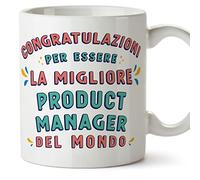 Mugffins Tazza in ceramica per PRODUCT MANAGER donna 11 oz / 350 ml - In italiano - Congratulazioni per essere il miglior - Idea regalo per compleanno, anniversario, natale, laurea