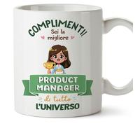 Mugffins Tazza in ceramica per PRODUCT MANAGER donna 11 oz / 350 ml - In italiano - Miglior Universo Trofeo - Idea regalo per compleanno, anniversario, natale, laurea