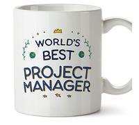 Mugffins Tazza in ceramica per PROJECT MANAGER - 11 oz / 350 ml - In inglese - World's Best - Idea regalo per compleanno, anniversario, natale, laurea