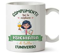 Mugffins Tazza in ceramica per PSICHIATRA donna 11 oz / 350 ml - In italiano - Miglior Universo Trofeo - Idea regalo per compleanno, anniversario, natale, laurea