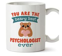 Mugffins Tazza in ceramica per PSICOLOGA - 11 oz / 350 ml - In inglese - You Are the Beary Best - Idea regalo per compleanno, anniversario, natale, laurea