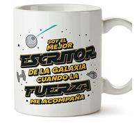 Mugffins Tazza in ceramica per SCRITTORE uomo 11 oz / 350 ml - In spagnolo - Mejor de la Galaxia Cuando Fuerza - Idea regalo per compleanno, anniversario, natale, laurea